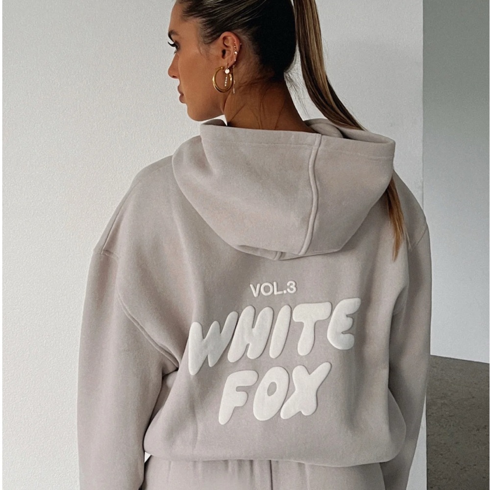 White Fox Offstage Hoodie, Moon, Size S/M